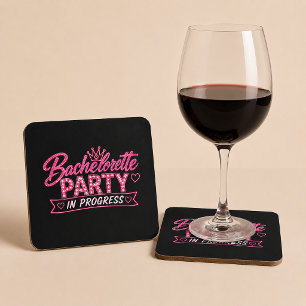 Bachelorette Party In Progress Square Paper Coaster