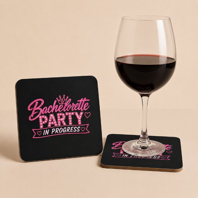 Bachelorette Party In Progress Square Paper Coaster (Creator Uploaded)
