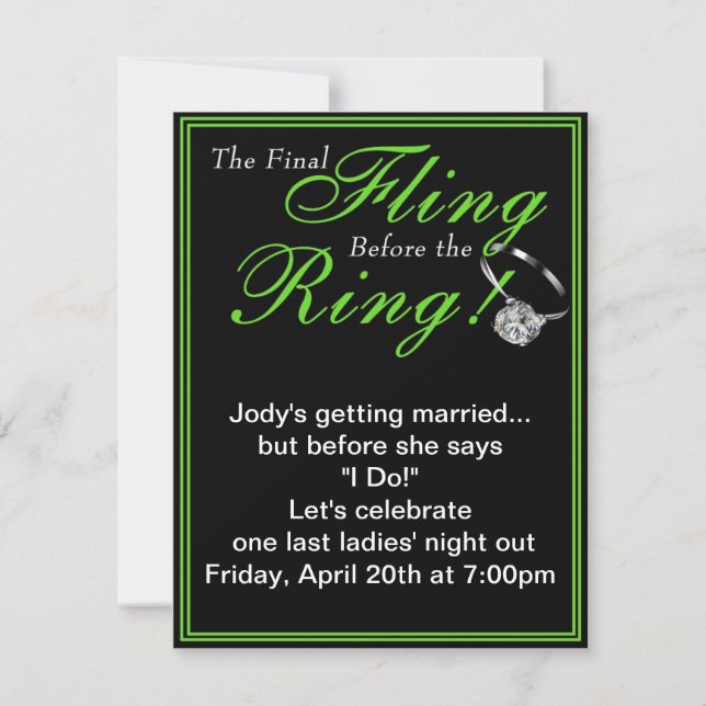 Bachelorette Party Invitation (Front)