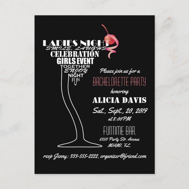 Bachelorette party invitation (Front)