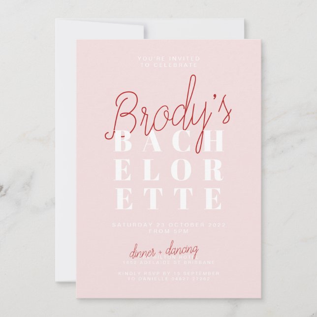Bachelorette Party Invitation - Brody (Front)