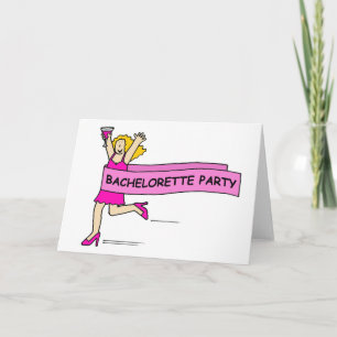 Bachelorette Party Invitation Lady in Pink