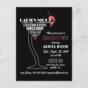Bachelorette party invitation postcard