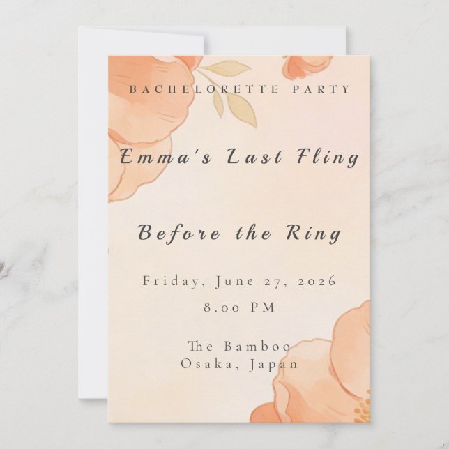 Bachelorette Party Invitation Template (Front)