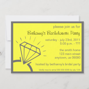 Bachelorette Party Invite (Diamond Ring Yellow)