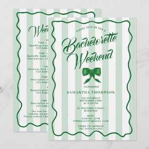 Bachelorette Party Itinerary Bach Weekend Bow Invitation