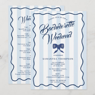 Bachelorette Party Itinerary Bach Weekend Bow Invitation
