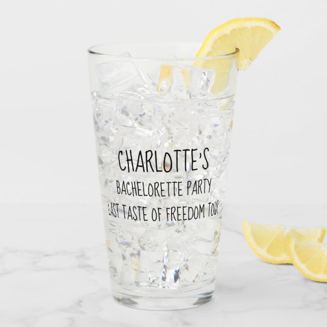 Bachelorette Party Last Taste of Freedom Tour Glass (Back Ice)