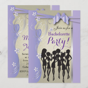 Bachelorette Party - Lavender Purple and Silver Invitation