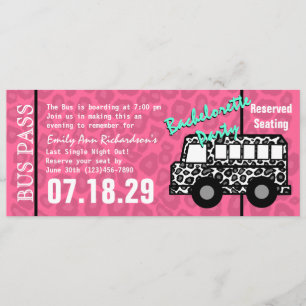 Bachelorette Party Leopard Bus Pass Programme