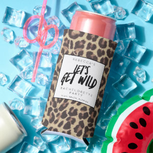 Bachelorette Party Let's Get Wild Cheetah Seltzer Can Cooler