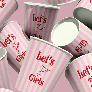Bachelorette Party Let's Go Girls  Paper Cups
