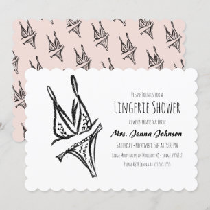 Bachelorette Party Lingerie Bridal Shower Lace Invitation