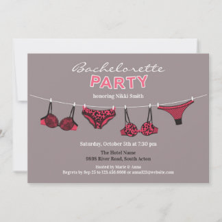 Bachelorette Party Lingerie Flat Invitation