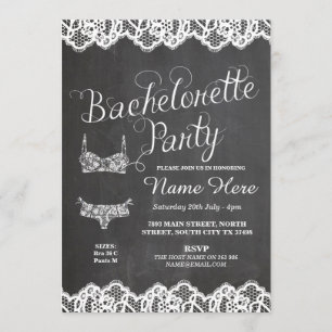 Bachelorette Party Lingerie Shower Bridal Invite