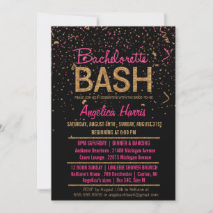 Bachelorette Party/ Lingerie Shower Weekend Plan Invitation