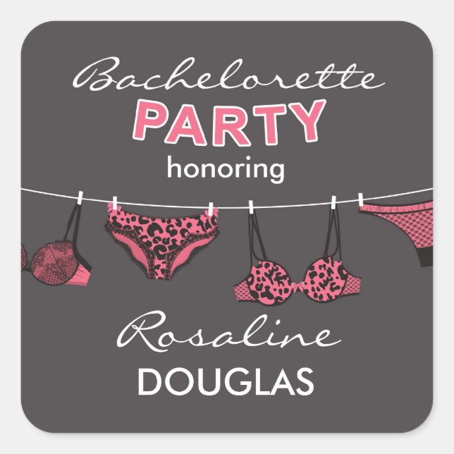 Bachelorette Party Lingerie Sticker (Front)