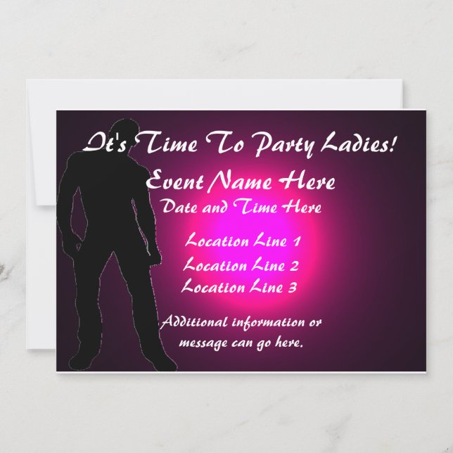 Bachelorette Party/Male Strip Club Invites (Front)