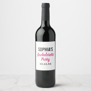 Bachelorette Party Modern Typography Wine Label