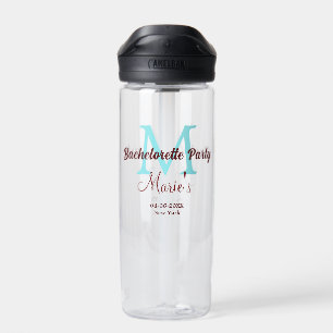 bachelorette party monogram add name date place si water bottle