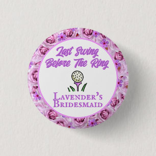 Bachelorette Party or Bridal Shower Golf Lavender 3 Cm Round Badge
