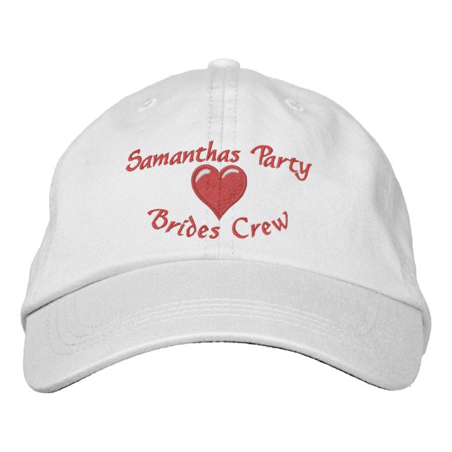 Bachelorette  party  personalised heart embroidered hat (Front)