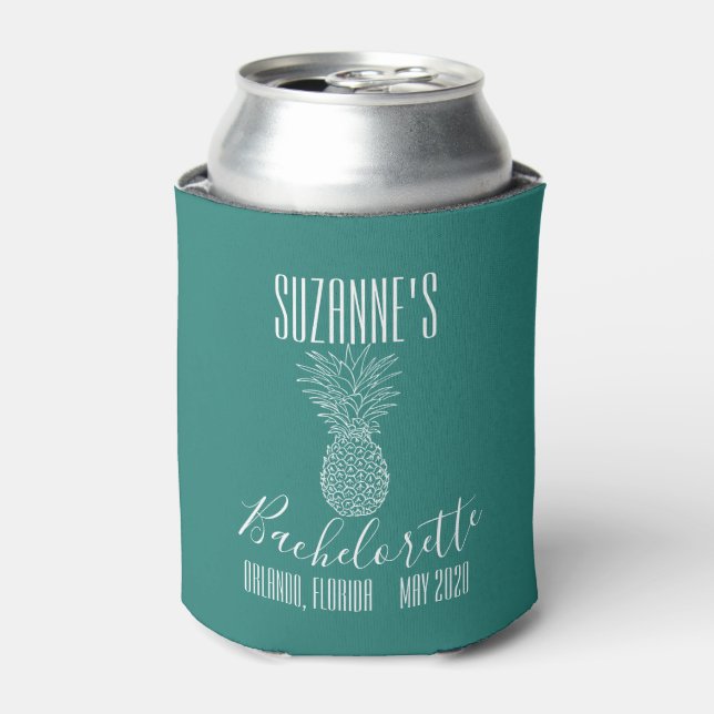 Bachelorette Party Personalised Pineapple Can Cooler (Can Front)