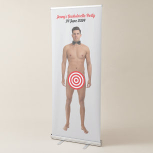 Bachelorette Party Pin the Junk on the Hunk Game Retractable Banner
