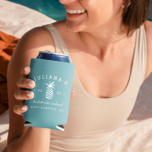 Bachelorette Party Pineapple   Personalised Can Cooler