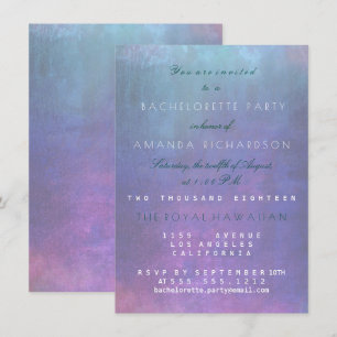 Bachelorette Party Pink Aquatic Pastel Watercolor Invitation