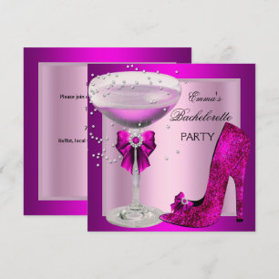 Bachelorette Party Pink Champagne Invitation