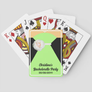 Bachelorette Party Poker White and Green Wedding Playing Cards