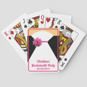 Bachelorette Party Poker White and Pink Bride Playing Cards