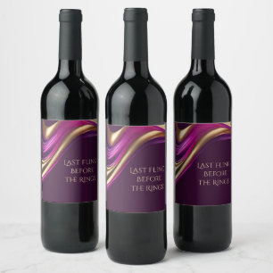 Bachelorette Party- Purple Pink and Gold- Wine Label