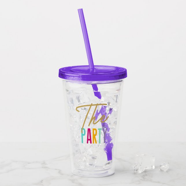 Bachelorette Party Rainbow The Party Acrylic Tumbler (Front Ice)