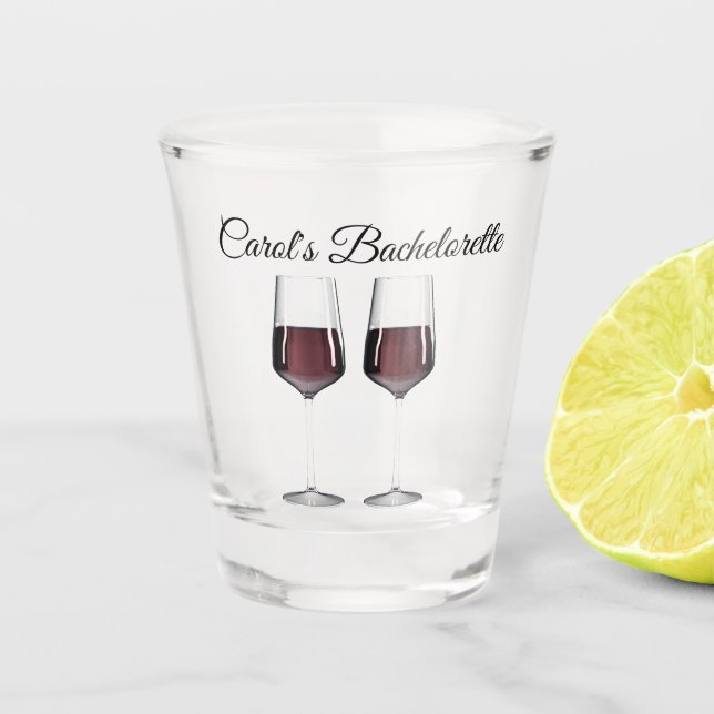 Bachelorette Party red wine glasses (Front)