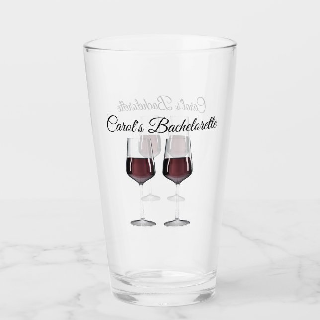 Bachelorette Party red wine glasses (Front)