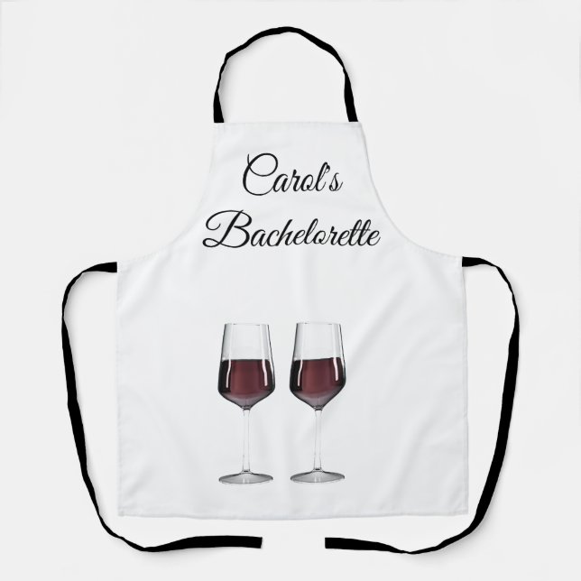 Bachelorette Party red wine glasses Apron (Front)