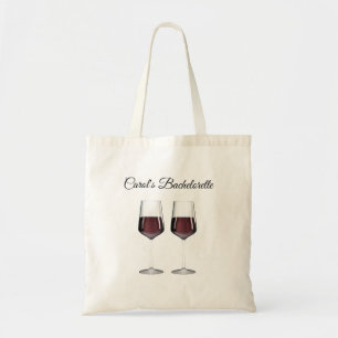 Bachelorette Party red wine glasses Tote Bag