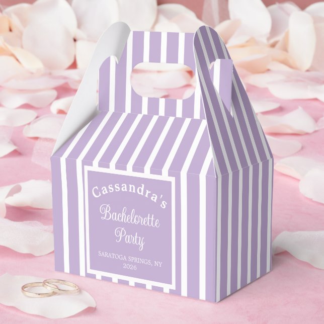 Bachelorette Party Retro Modern LightPurple Classy Favour Box (Wedding)