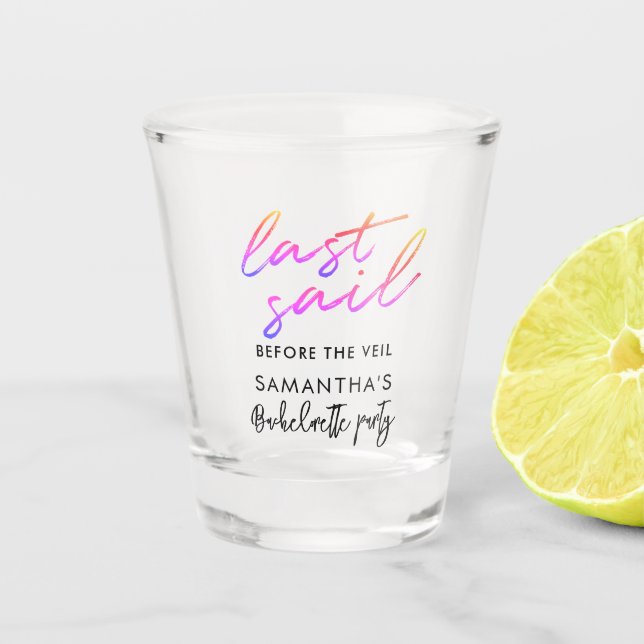 Bachelorette Party Script Modern Girls Weekend Shot Glass (Front)