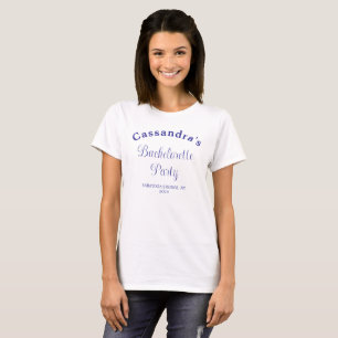 Bachelorette Party Script Modern Royal Blue Classy T-Shirt
