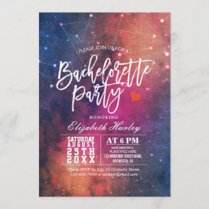 Bachelorette Party Stars Sky Galaxy Constellations Invitation