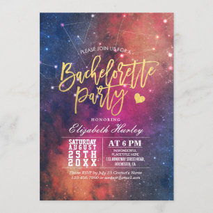 Bachelorette Party Stars Sky Galaxy Constellations Invitation