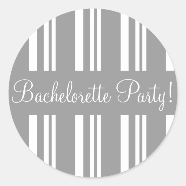 Bachelorette Party Striped Envelope Sticker Seal (Front)