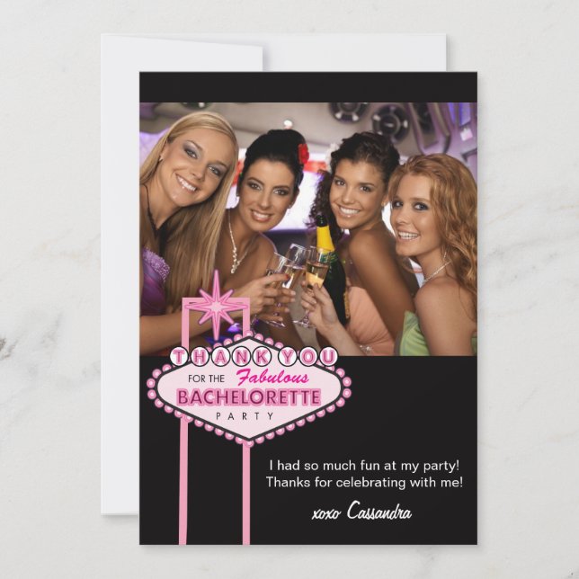 Bachelorette Party Thank You Card Photo - Vegas (Front)