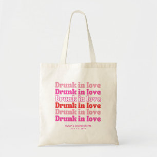 Bachelorette Party Tote Bag Drunk in Love Pink