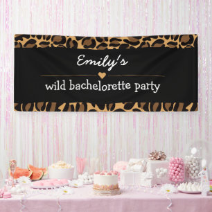 Bachelorette Party Trendy Wild Leopard Print Banner
