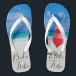 Bachelorette Party Tropical Beach Bride Tribe Flip Flops<br><div class="desc">This design was created through digital art. It may be personalised by clicking the customise button and changing the colour, adding a name, initials or your favourite words. Contact me at colorflowcreations@gmail.com if you with to have this design on another product. Purchase my original abstract acrylic painting for sale at...</div>