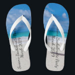 Bachelorette Party Tropical Beach Cruise Flip Flops<br><div class="desc">This design was created through digital art. It may be personalised by clicking the customise button and changing the colour, adding a name, initials or your favourite words. Contact me at colorflowcreations@gmail.com if you with to have this design on another product. Purchase my original abstract acrylic painting for sale at...</div>